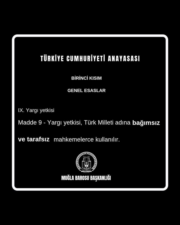 TÜRKİYE CUMHURİYETİ ANAYASASI MADDE 9....
